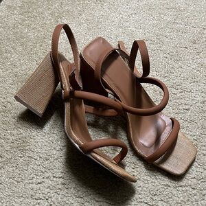 Puffy Strap Sandal Heels